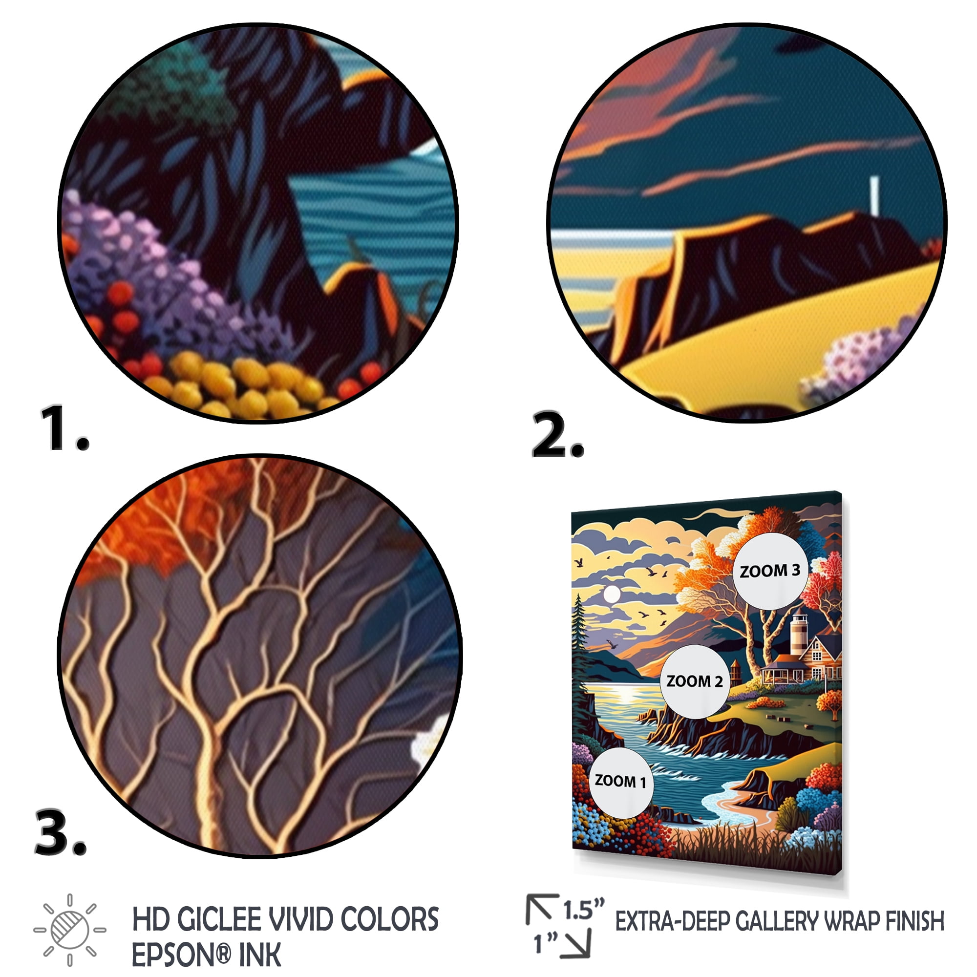 Designart Modern Sunset In Vector Style V Canvas Wall Art
