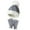 Grey, variant on Fvsianol Boys/girls Hat And Mittens Set Jacquard Design Winter Hat And Gloves Kids Winter Beanie Hat Set Warm Pom Pom Design