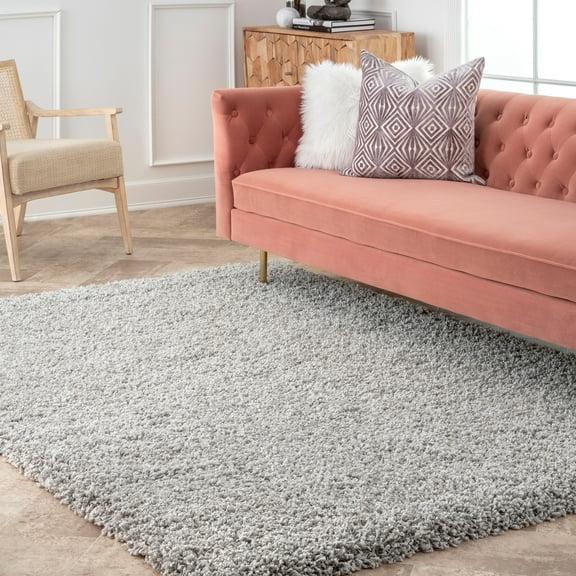 nuLOOM Janine Plush  Shag Area Rug, 4' x 6', Gray