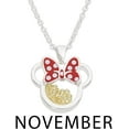 thumbnail image 2 of XYCCA Bijoux Pierre de Naissance pour Femmes et Filles Minnie Mouse Pendentif Plaqué Argent, Rallonge 18+2 Pouces, 2 of 6