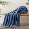 thumbnail image 5 of U by Bedsure Fleece Blanket Queen Blanket Mineral Blue - Soft Lightweight Plush Fuzzy Cozy,90x90 inches, 5 of 10