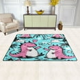 thumbnail image 3 of Cute Pink Dinosaur Soft Polyester Area Rug 31''x20'', Non Slip, Memory Foam, Water Absorbent, 3 of 7