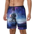 thumbnail image 2 of Fotbe Astronauts Start Running Men’s Swim Trunks Quick Dry Swim Shorts Board Shorts with Mesh Lining-Small, 2 of 9