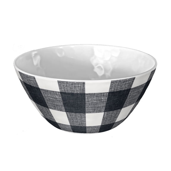 Vintage Lodge Melamine Buffalo Check Bowl - Black - 6" - Set of 6