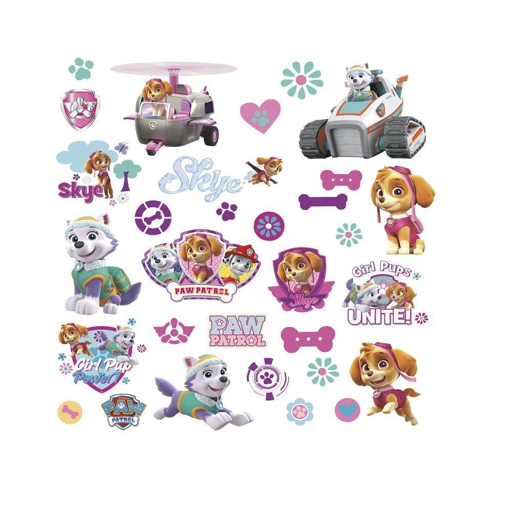 30 New PAW PATROL GIRL PUPS WALL DECALS Puppies Room Stickers Dogs