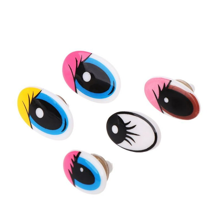 80Pcs Colorful Plastic Safety Eyes, Stuffed Animal Eyes,10MM Plastic Solid  Eyes with Washers for Doll, Plush Animal and Bear DIY Eyes Craft Making