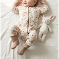 thumbnail image 4 of WIBACKER 3-24M Bamboo Viscose Baby Convertible Footie Pajamas, Sleep and Play Footed Zipper Sleeper for Baby Girls - Rabbit, 4 of 7