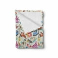 thumbnail image 2 of Circus Soft Flannel Fleece Blanket, Kids Playground Theme with Hobbyhorse Bumper Cars Slide Airplane Ferris Wheel Motifs, Cozy Plush for Indoor and Outdoor Use, 50" x 60", Multicolor, by Ambesonne, 2 of 6