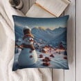 thumbnail image 6 of Snowman in Winter Forest at NightLinen toss pillowcase decoration pillowcase gifting preferred 20x20 inch cushion cover 2 sets sofa pillowcase sofa bedroom living room car, 6 of 6