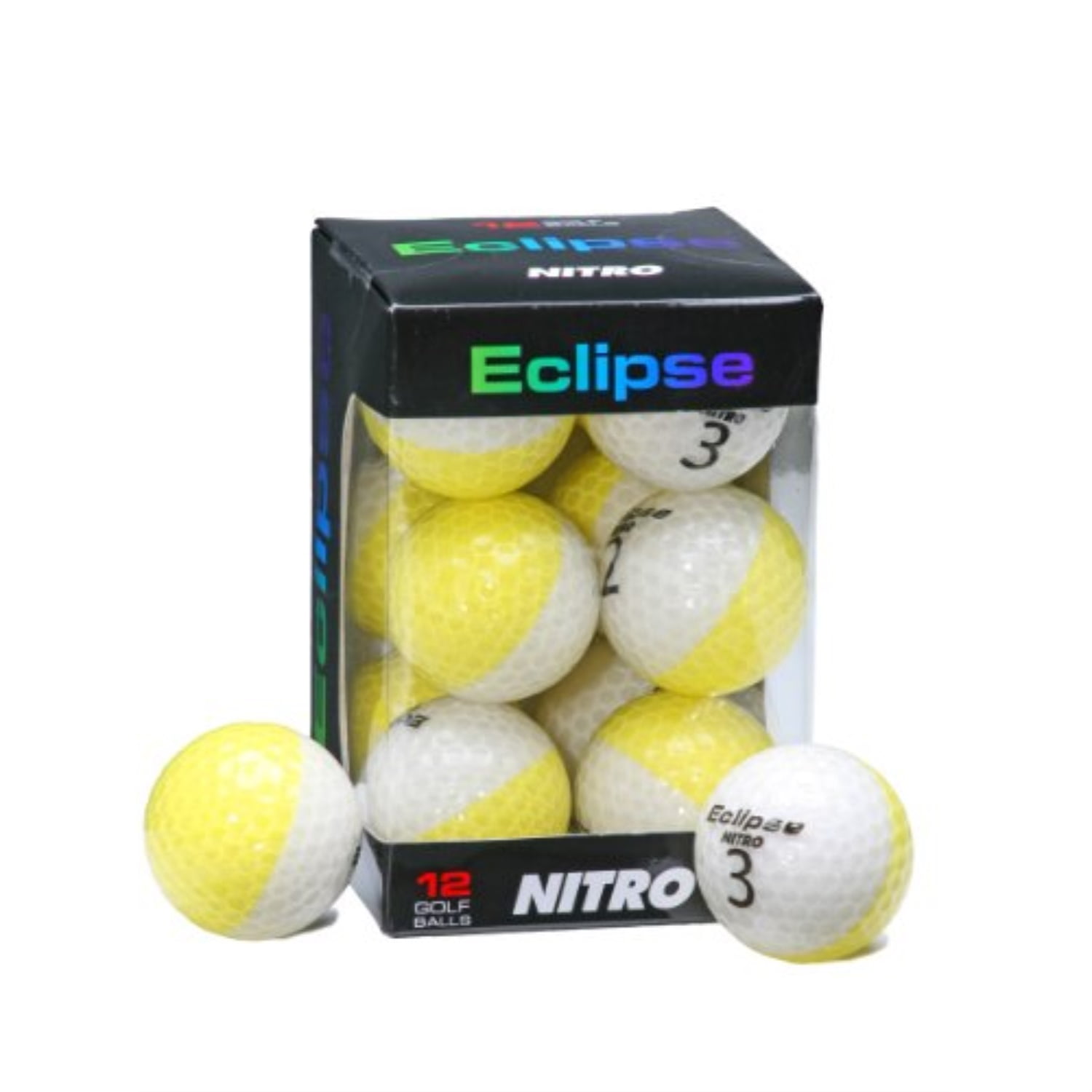 Nitro Eclipse 12Pack Golf Balls (Yellow/White)