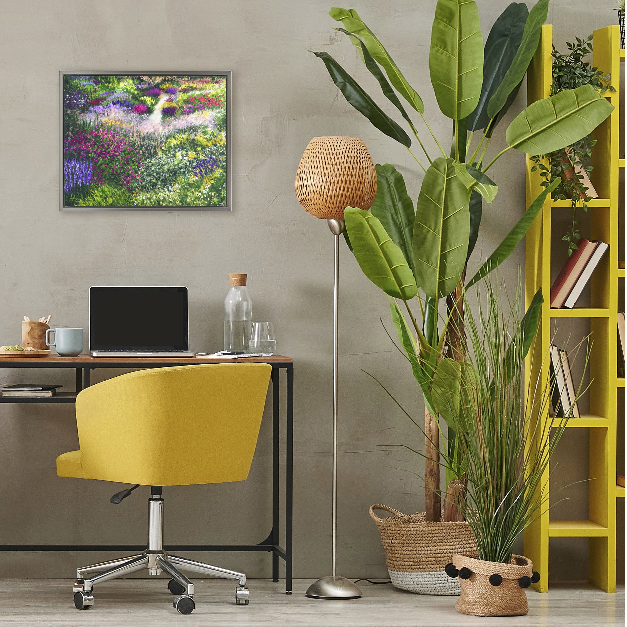 Stupell Industries Breath Of Spring Meadow Gray Framed Floater Canvas Wall Art, design by Lee Ann Zirbes