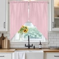 thumbnail image 6 of Pink Geometric Swag Valances for Windows, Kitchen Curtains 36 Inch Length 2 Panels Set, Modern Minimalism Solid Color Striped Short Curtains for Small Windows Rod Pocket Cafe Curtains Drapes 28"x36", 6 of 8