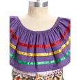 thumbnail image 4 of IDOPIP Kids Girls Traditional Mexican Dress Cinco De Mayo Fiesta Ribbon Ruffle Drape Party Dresses, 4 of 10