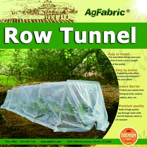 Agfabric Polyethylene Grow Tunnel Frost Protection Cover Windowed Row