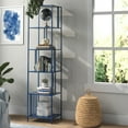 thumbnail image 7 of Evelyn&Zoe Cortland 18" Wide Rectangular Bookcase in Mykonos Blue, 7 of 7