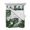 thumbnail image 7 of Quilts Twin Size Bedding Set, Palm Leaves Lightweight Quilted Comforter, Tropical Botanical Leaf Summer Wooden Gray Soft Reversible Bedspread Coverlet with Pillow Covers for All Season, 68" x 86", 7 of 7