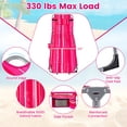 thumbnail image 4 of Gymax Tanning Chair w/ Face Arm Holes 4-Level Backrest & Head Pillow Side Pocket Pink Stripe, 4 of 7