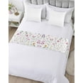 thumbnail image 5 of Xipuska Spring Floral Bed Runners for King Size Bed, Decorative Bed Throws for Foot of Bed, Summer Farmhouse Botanical Blossom Bed Runner Sofa Throw Bedding Scarf Protector Slipcover/Hotel, 5 of 6