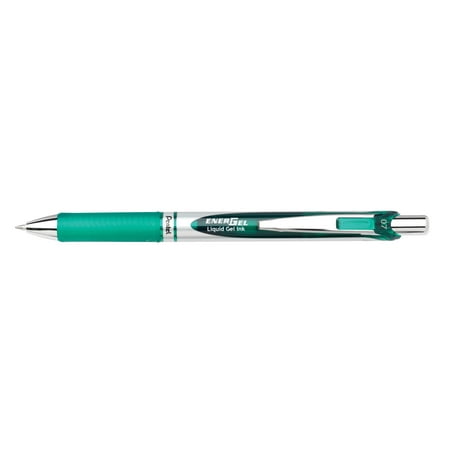 EnerGel RTX Retractable Liquid Gel Pen, Medium Line, Metal Tip, Green (Best Liquid Ink Pen)