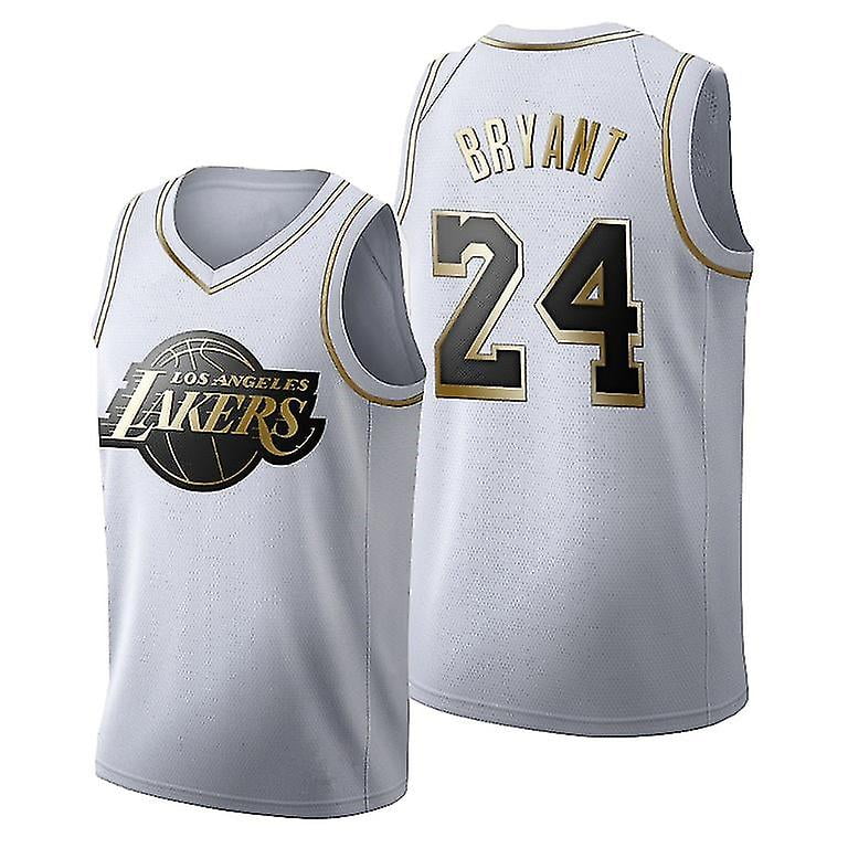 Nba Los Angeles Lakers Kobe Bryant No.24 black white Gold Basketball Jersey adult Size Walmart