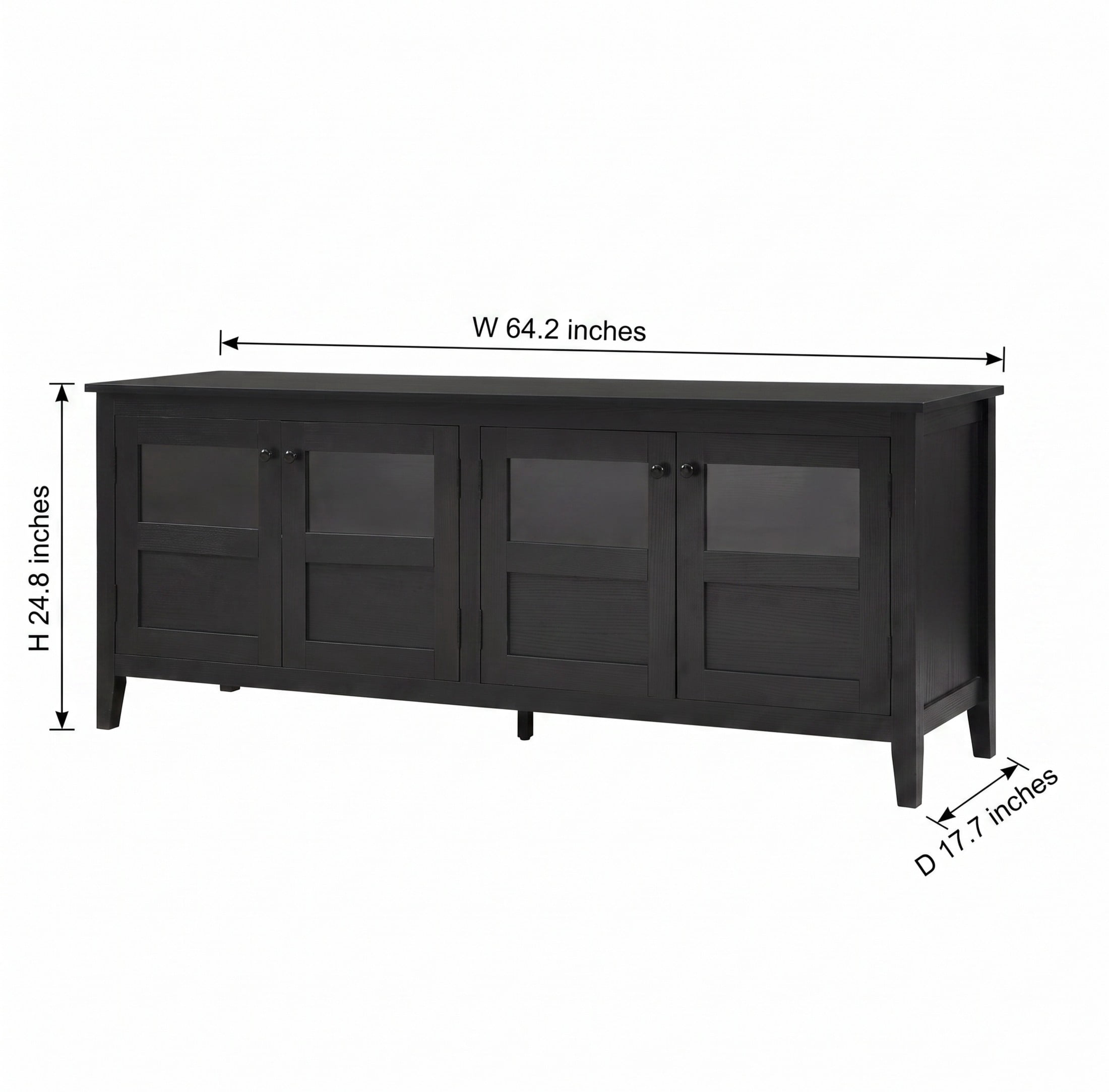 Christopher Knight Home Modern Sideboard Cabinet, Media Console with Acrylic Panel Doors, Matte Black