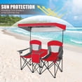 thumbnail image 6 of Barara King Camping Chair, Folding Beach Chair, Portable Folding Camping Canopy Chairs with Cup Holder-Red, 6 of 7