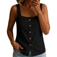 thumbnail image 1 of Fewfanhot Spring Tops for Women 2026 Trendy Ribbed Tank Tops Slim Fit Square Neck Sleeveless Shirts Slit Hem Summer Casual Basic Tanks, 1 of 7