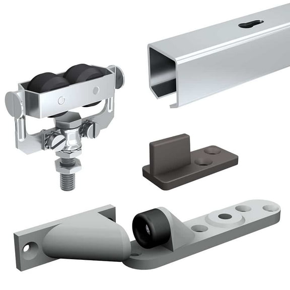 Sliding Exterior Door Hardware kit - 61-inch Galvanized Steel Track for 1 Door up to 130lbs - SLID'UP 1300