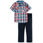 Bon Bebe Boys 0-9 Months Printed Woven Pant Set (Navy 0/3 Months)