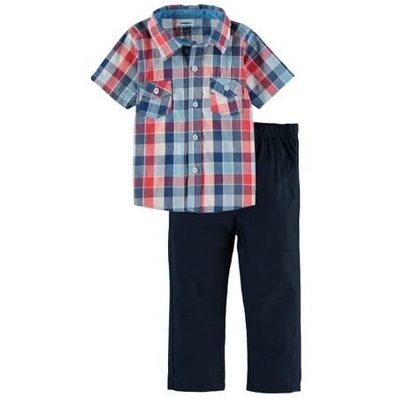 Bon Bebe Boys 0-9 Months Printed Woven Pant Set (Navy 3/6 Months)