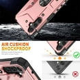 thumbnail image 3 of Fortress Rugged Case for Samsung Galaxy A15 5G, Heavy Duty Shockproof Magnetic Kickstand Phone Cover with Tempered Glass Screen Protector - Rose Gold Pink, 3 of 9
