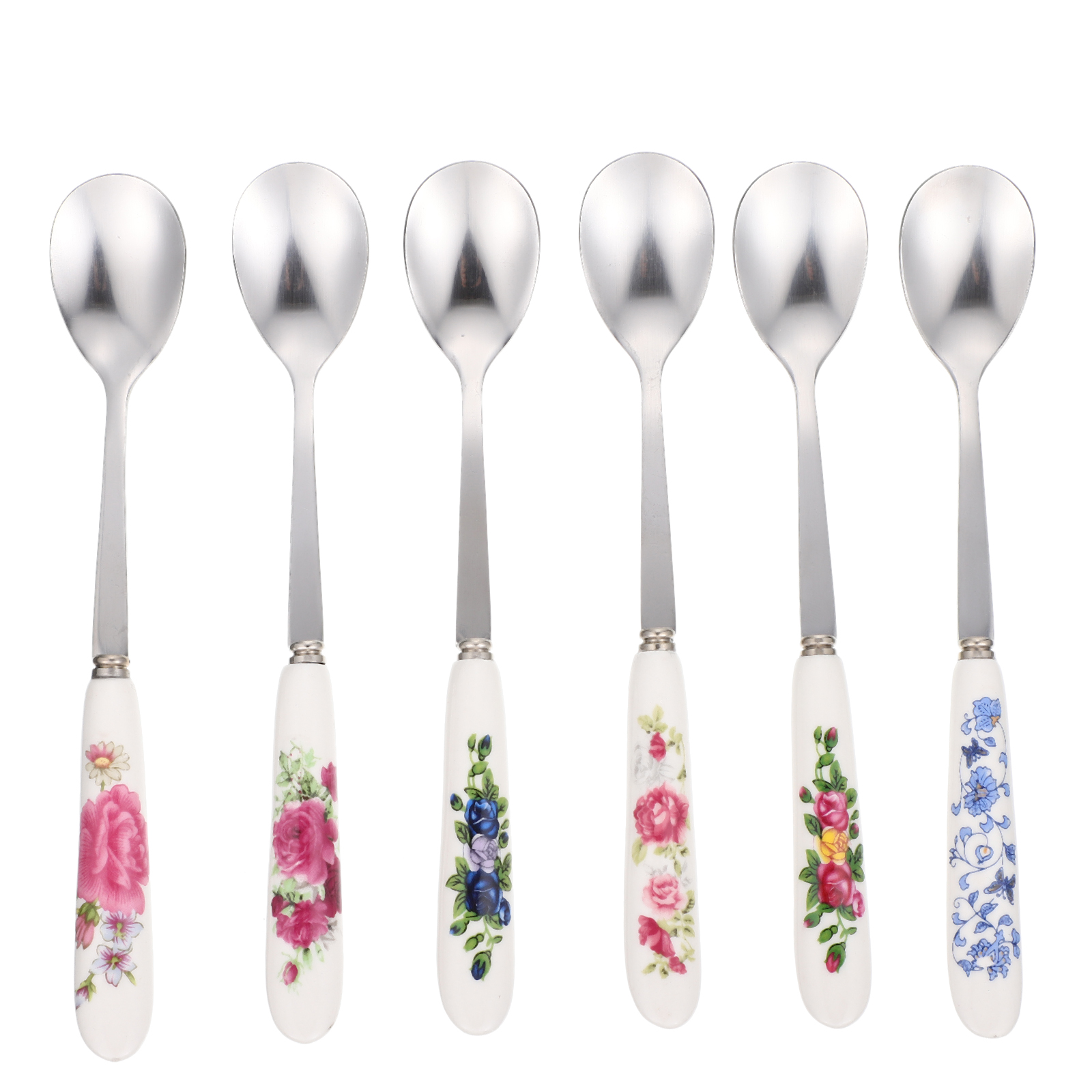 NUOLUX Spoon Spoons Tea Long Soup Ceramic Handle Iced Teaspoons Hot