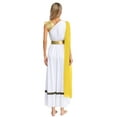 thumbnail image 2 of Hansber Women Ancient Greek Princess Roman Toga Dress One Shoulder Full Length Praise Dance Tunic Dress Yellow XL, 2 of 7