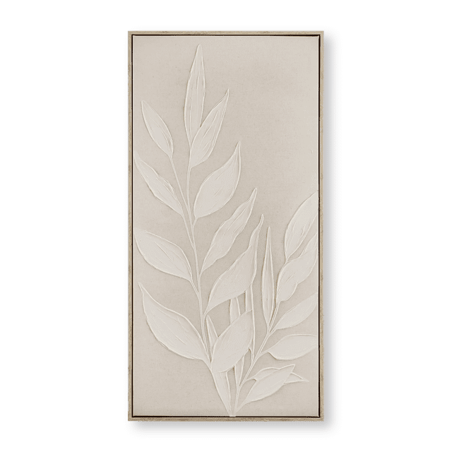 Bouclair Art Encadré à Feuilles Blanches 20 X 40 Po (50,8 X 101,6 cm)