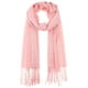 thumbnail image 1 of BUFANDA INSPIRADORA CHIC de imitación cachemira, bufandas largas de flecos de color sólido para mujeres y hombres 78.7"x27.6" Rosa claro, 1 of 6