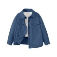 thumbnail image 2 of Wilark Girls Fall Corduroy Shirt Jackets Loose Fit Lightweight Long Sleeve Collared Casual Trendy Kids Shackets with Pockets Blue 10, 2 of 7