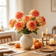 thumbnail image 5 of Artificial Peony Flowers for Vase, 3 Dahlias Artificial Flowers for Vintage Decor, Table Centerpieces, Entryway and Home Decor, #03, 5 of 6