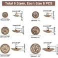 thumbnail image 2 of 48pcs 6 style 1-Hole Retro Zinc Alloy Shank Buttons Hollow Garment Decoration Antique Bronze 15~28x7.5~11.5mm Hole: 2mm 8pcs/style, 2 of 4