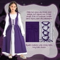 thumbnail image 6 of JanJean Big Girls Renaissance Princess Costume Medieval Ball Gown Off Shoulder Ruffles Maxi Dress Purple 16, 6 of 7