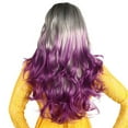 thumbnail image 2 of Peluca Larga Y Rizada Para Mujer Peluca Negra Gris Púrpura Degradada Peluca Larga Rizada Para Mujer Peluca Negra Gris Púrpura Degradada Peluca Ombre Peluca Delantera De Encaje ANGGREK Black Gray Purple Gradient Wig, 2 of 8