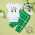 thumbnail image 7 of SonxaHe Newborn Boy Girl Outfits for St. Patrick's Day Short Sleeve Bodysuit Pants Baby Cozy Cute Soft Casual Outfit Set White,Size 0-3 M, 7 of 7