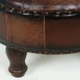 thumbnail image 2 of International Caravan Carmel Faux Leather Ottoman Stool in Mix Pattern, 2 of 2