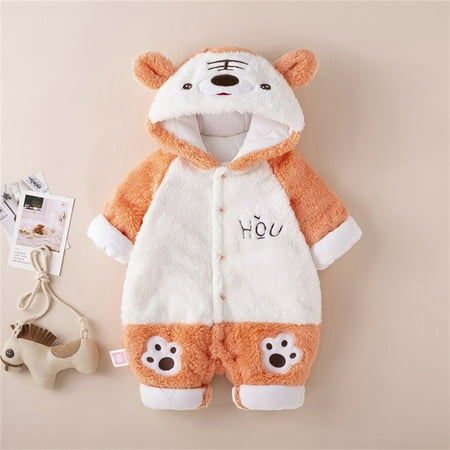 

Hunpta Newborn Infant Baby Girl Boy Cute Animal Long Sleeves Cartoon Ears Fleece Hooded Button Romper Warm Jumpsuit Outfits Coat Jacket