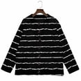 thumbnail image 4 of iHPH7 Casual Outerwear Striped Sweater Women Womens Fall Jackets Long Sleeve Sweaters for Women Button Up Cardigans for Women Fall Cardigans for Women Fall Clothes Black L, 4 of 7