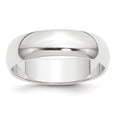 thumbnail image 1 of Bande de Mariage Demi-Ronde en Platine 6mm Taille 10, 1 of 1