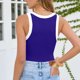 thumbnail image 3 of Mujeres Blusas de Verano sin Mangas Cuello en V Cuello Sólido Camiseta, Poliéster Suave Desgaste Diario Casual, Longitud Regular, 3 of 5