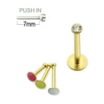 thumbnail image 4 of Push-In Labret 16G en Acier Chirurgical avec Press Fit CZ Gem, 4 of 5