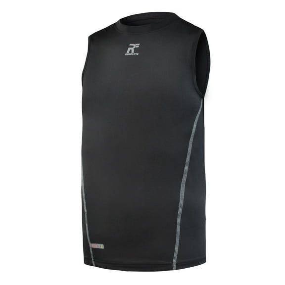 RunFlyte Men's Basics Light Compression Tank Top - Training - Moisture Wicking Black/Grey f1214-kkg