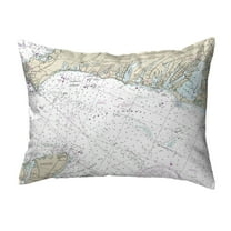 Betsy Drake NC13229FH 16 x 20 in. Falmouth Harbor, MA Nautical Map Noncorded Indoor & Outdoor Pillow
