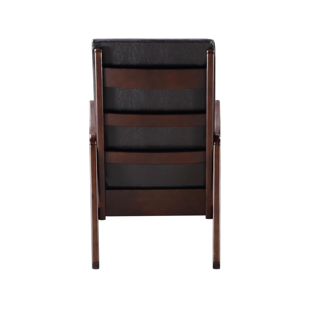 ACME Raina Faux Leather Upholstered Rocking Chair in Dark Brown and Espresso